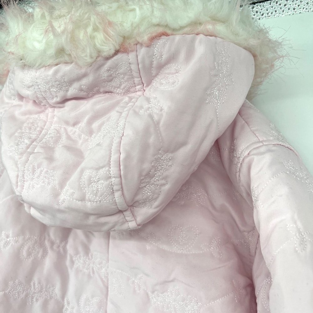 Rothschild Baby Girl Pink Faux Fur Woven Pram Outerwear Snow Suit Size 24 M - Picture 10 of 14
